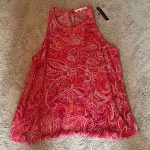NWT Violet &Claire racetrack pink paisley tank